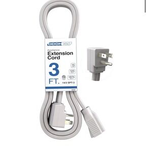 Appliance Extension Cord - 3Ft Heavy Duty Gray 2-pack [i]
